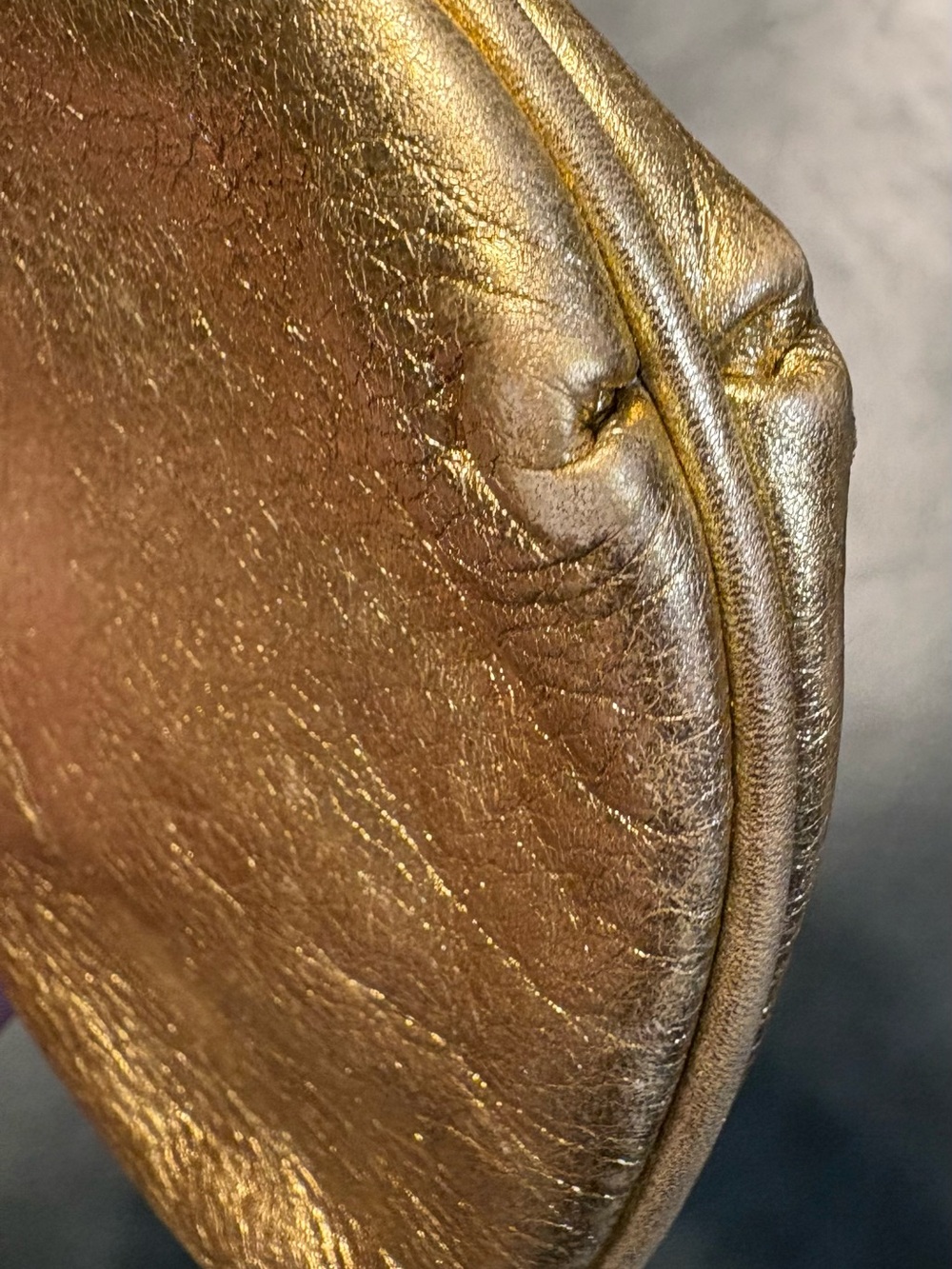 Coach Metallic Gold Leather Mini Coin Pouch with Key Ring - Picture 5 of 6